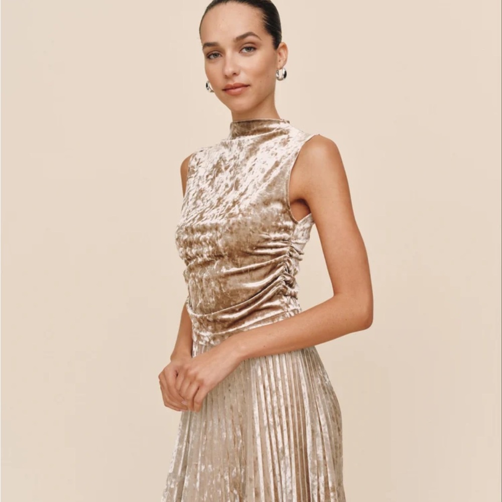 Bella Dahl Velvet Midi Set in Gold NWT - Picture 4 of 10